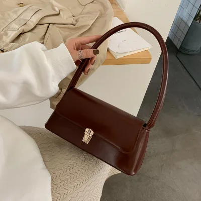 ZPB3899 2026 Fashion Vintage Design Women Underarm Bags Solid Color PU Leather Open Closure Waterproof Shoulder Luxury Handbags