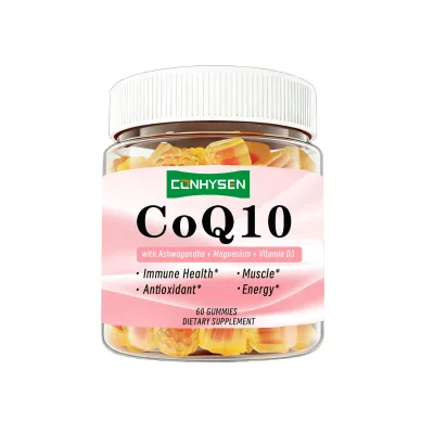 OEM CoQ10 Gummies With Ashwagandha Magnesium Supports Heart Health Antioxidant Strengthen Bones Muscles for Adults