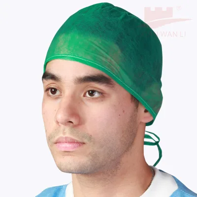 Food Factory Protective Doctor Caps With Ties PP Non-woven Medical Surgeon Hood Disposable Hood Cap