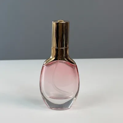 30ml 50ml 100ml 120ml Gradient Pink Glass Serum & Body Lotion Pump Bottles Empty Oval Shape Cosmetics Packaging Set for Skincare