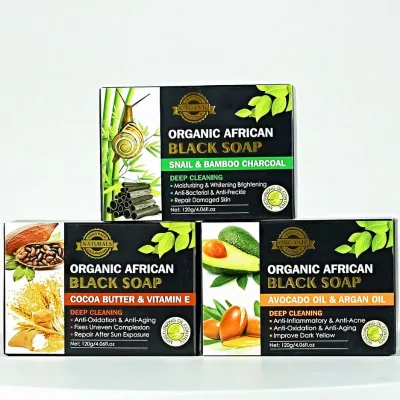 Organic Best African Black Handmade Soap Skin Whitening Deep Cleaning Bar Soap Natural Butter Anti Aging Soap for Face and Body
