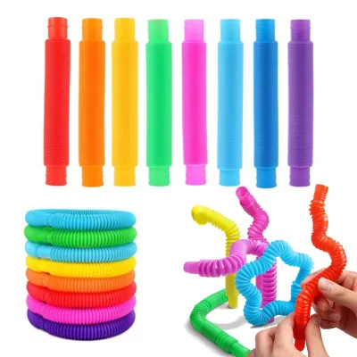Decompression Toy Pop Bellows DIY Telescopic Stretch Plastic Tube Children Adults Parent-Child