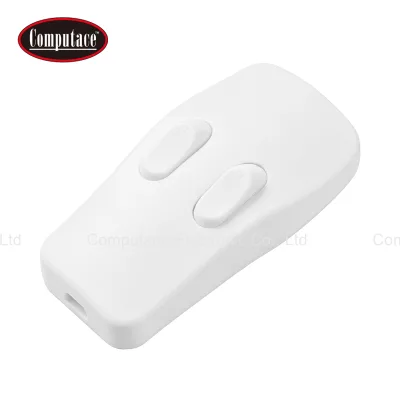 SOCARO 250V/AC 2A White Dual Button In-Line On/Off Control Switch for Lamps and Appliances