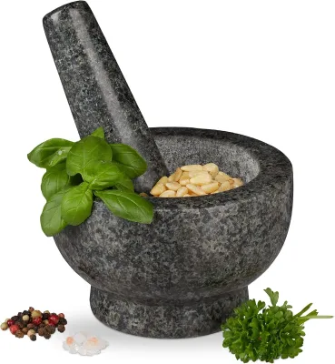 Wholesale Jamgorgo Brand Garlic Masher Marble Mortar and Pestle Set 14cm Diameter