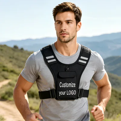 Custom LOGO Adjustable Waistband Lightweight Reflective Running Vest Phone Pouch Holder Jogging Bag for Cycling Hiking Walking