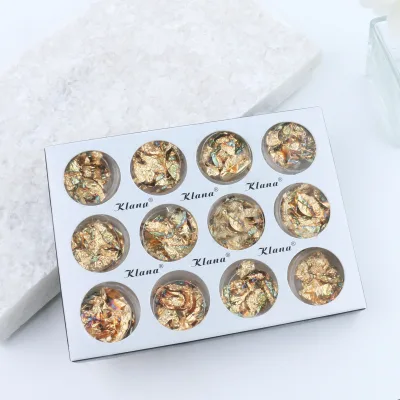 Popular Nail Gold Foil Flakes for Resin Gilding Metal Gold Leaf Flakes for Nails Art Crafts Painting Slime