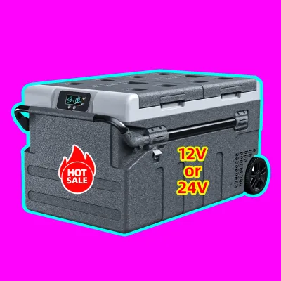 Powerful 24V Dual Zone 75L Portable Solar Refrigerator New Car Freezer with Quick Cooler Manufactured Car Refrigerator Producer