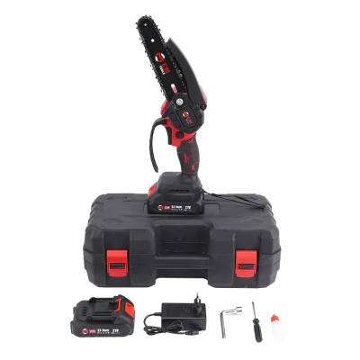 21V Battery Chainsaw 6-Inch Cordless Mini Chainsaw Portable Single Hand Saw Free Assembling
