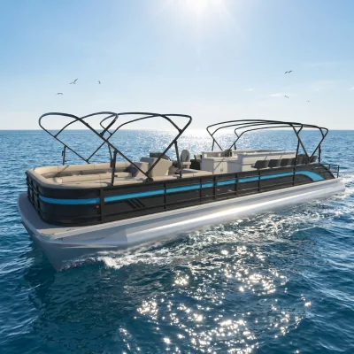 38FT Single Layer Pontoon Boat Floating Bar Commercial Passenger Cruiser Entertainment Sightseeing Event Venue Resort