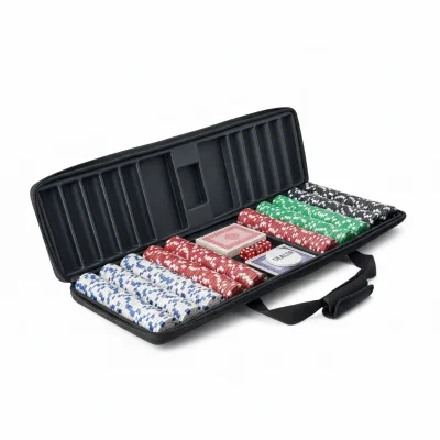 Pro Poker Chip Case | 300 or 500 Capacity Customizable EVA Box | Hard Shell with Molded Foam for Chips, Cards & Accessories