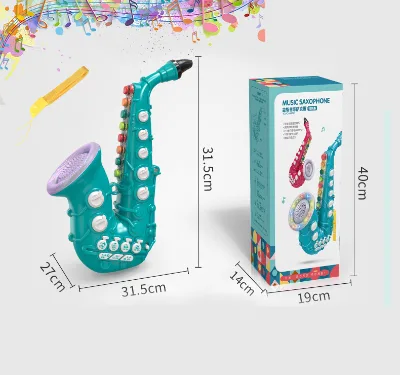 Hot Kids Intellectual Toy Plastic Blue Tooth Electronic Instrument Saxophone for Kids Educational Toy With Music Light