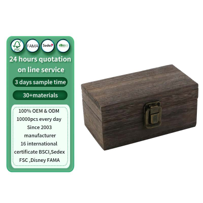 Rectangle Wooden Storage Box Decorative Wood Box for Crafts