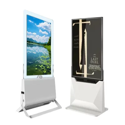 43in Indoor Lcd Floor Standing Totem With Rechargeable Battery Moveable Advertising Digital Signage Player