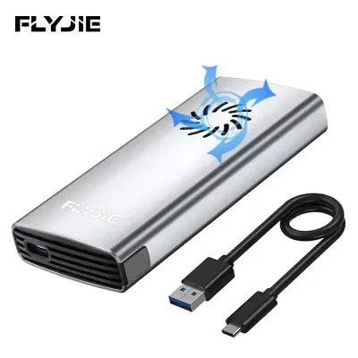 M.2 10Gbps Fan Cooling SSD Enclosure NVMe & M.2 SATA NGFF Dual Protocol Type-C 3.2 NVMe Protocol SSD Box USB3.2