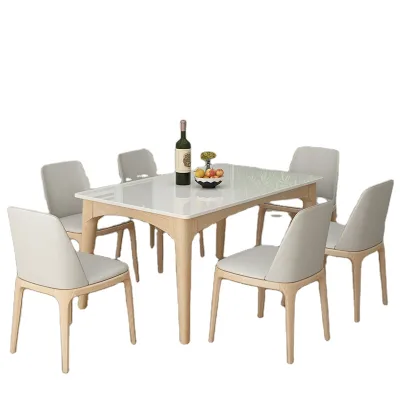 Nordic Dining Table Marble Set and 6 Chairs  Modern Dining Table  for Sale Luxury Console Table with Marble Top