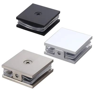 Square Glass Fixing Clip Shower Room Glass Holder Clamp Adjustable Glass Clamp Bracket