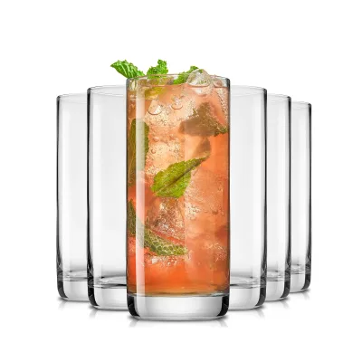 Lead-Free Crystal 13oz 12oz Tall Glass Sets Tom Collins Mojito Glass Cups Highball Drinking Glasses