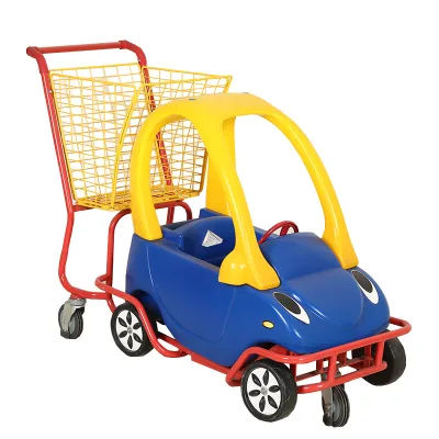 Supermarket Kids Ride on Shopping Trolley Children Cartoon Toy Car Shopping Cart for Retail Mall Store