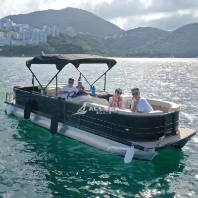 30 Foot Aluminum Flooring Speed Yacht Inshore Leisure Racing Pontoon Boat with Changing for Sale