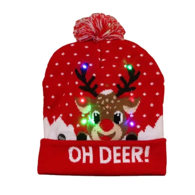 Hot Sale Led Christmas Hats Winter Beanie Hats for Party Decoration