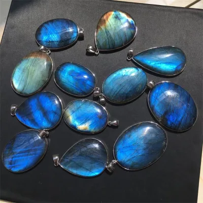 Hot Sale Natural Crystal Healing Stone Crystal Gemstone Good Flash Labradorite Pendant for Gift