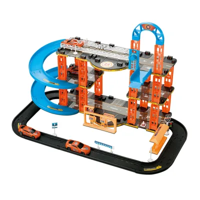 Plastic Track Multi-functional Lifting Racing Parking Lot Car Diy Toy for Kids