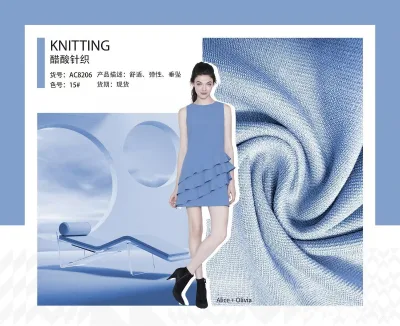 AC8206 Fashion New Soft Knitted Fabrics 38%Naia Acetate +57%Tencel +5%Spandex Fabric for Dress