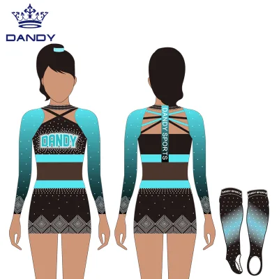 OEM Design Bling Women Cheerleader Uniforms Fabric Cheerleading Uniforms Lady