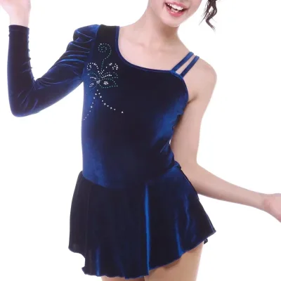Fashion High Elastic Spandex Skating Dress, Handmade Crystal Rhinestone Competition Outfit