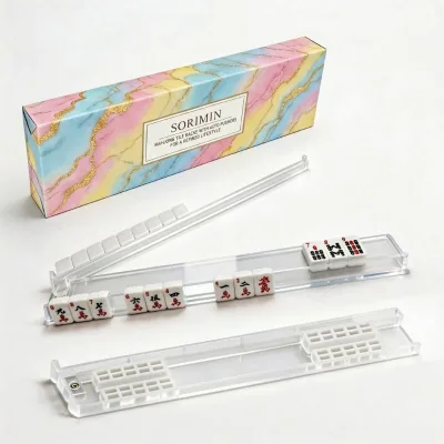 1pcs and 4pcs Pack 18inch Mahjong Tile Rack Set with Magnetic Scalloped Pusher Mahjong Racks