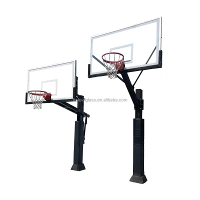 Custom Made Aluminum Fixed Basketball Stands with Backboard and Rim