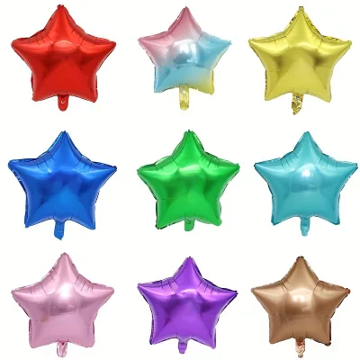 18 Inch Five-pointed Star Aluminum Foil Balloons for Wedding Party Birthday Scene Decoration Balloons Provide Pump Inflator
