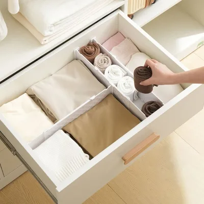 Double Spring Plastic Drawer Divider Retractable Design Textured Anti-Dirty Surface Adjustable Drawer Organizer's Dividers