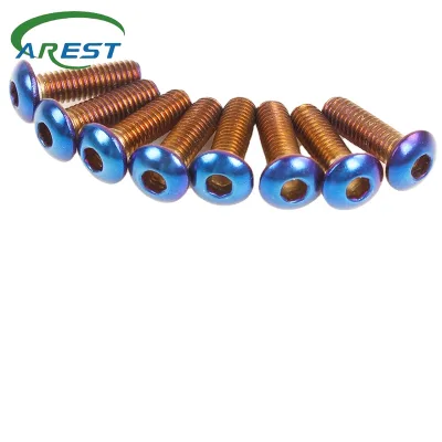 Cross-border car racing car modification steering wheel screws M5X0.8 flat head round head fixing screws Colorful screws