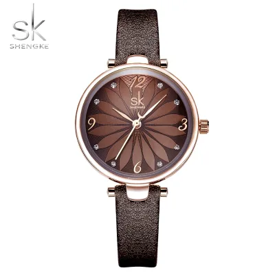 New SK Watch Delicacy Flower Dial Women Quartz Wristwatches Dress Women Watch Casual Ladies Watches Reloj Mujer