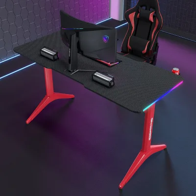 Ultra-Wide Dual-Tone Finish Gaming Laptop Desk Modern Metal with Reinforced Leg Joints for Home Office Living Room Use