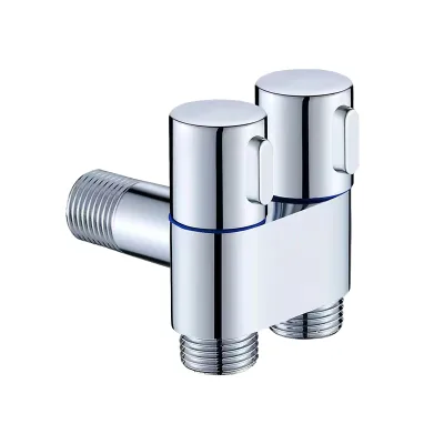Modern Double Control 1-In 2-Out G1/2 Three-Way Bidet Shattaf Double Switch Angle Valve for Bathroom Accessories Bidet Filling