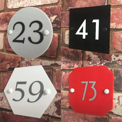 Personalised Door Number Your Address Home Room Modern Acrylic Long Lasting Weatherproof Indoor Outdoor Wall