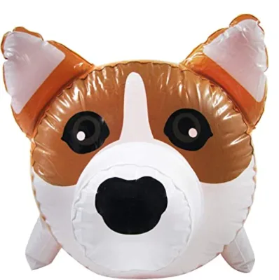23" Inflatable Corgi Dog Swimming Pool Water Float Blow up Toy Pet Novelty Party Favor Decor Prop
