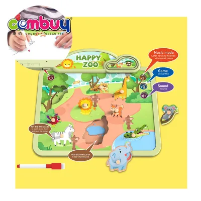 Educational Custom Multi Language Learning Musical Toys Wooden Puzzle Writing Board