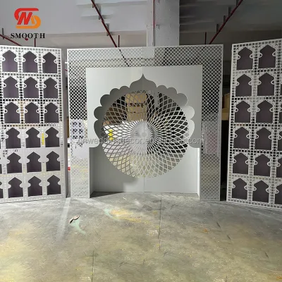 SMOOTH New Arrival Customize High Quality Pvc Panel Hollow Carved Acrylic Backdrop
