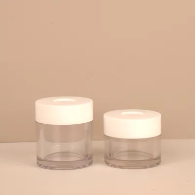 Deluxe Custom 30/50ml PET Single Thick Wall Cream Jar Cosmetic Jar with Spoon with Lid and Spacer