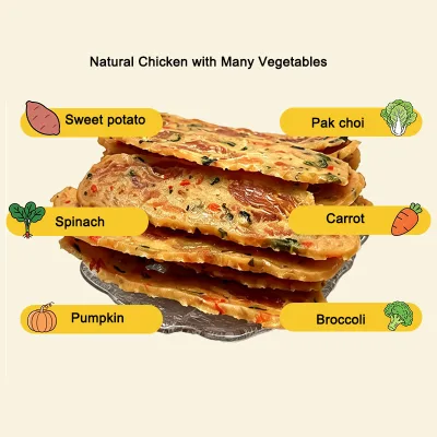 FDA Factory Wholesale Vegetables Chicken Jerky Pumpkin Carrot Dog & Cat Treats Vegetable Infused High-Protein Vitamin Rich