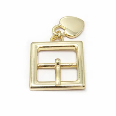Customized Engrave logo Metal Pin Lock Brass Roller Shoe Ornament Buckle with logo for Woman Shoes