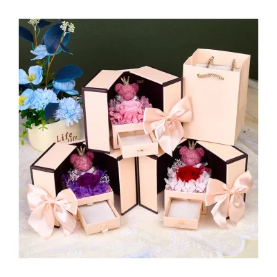 New Eternal Flower Gift Box Birthday Gift Girl Valentine Gift Box High-grade Sense Watch Necklace Jewelry Box