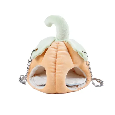 New Arrival Small Animal Bed Warm Pumpkin Shape Cotton Nest for Hamster and Guinea Pig Solid Pattern Pet Bed House