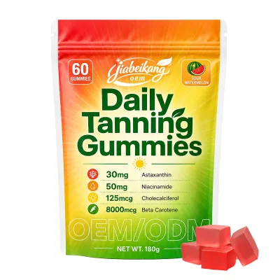 Manufacturer Private Label Skin Care Supplement Vegan Vitamin C Zinc Gummies Daily Tanning Gummies