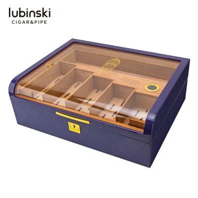2023 Window Display 250 Cigars Custom Spanish Cedar Wood Purple Cigar Humidor Wholesale