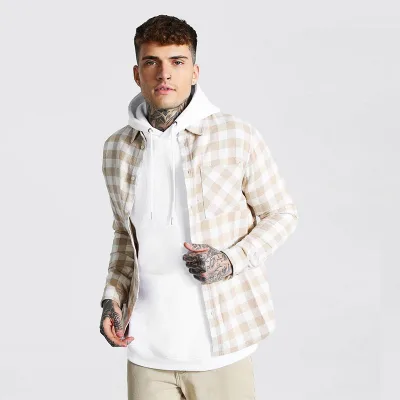 Men Casual Long Sleeve Shirt, Tops Male Comfortable Clothes Fashion Mens Plaid Coat