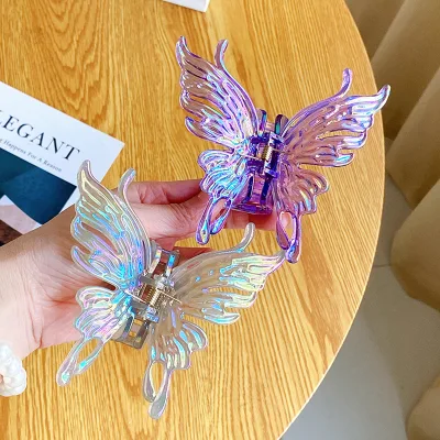 Wholesale Plastic Colorful Large Butterfly Clasp Clip Hair Accessories Shark Clip Hairpin